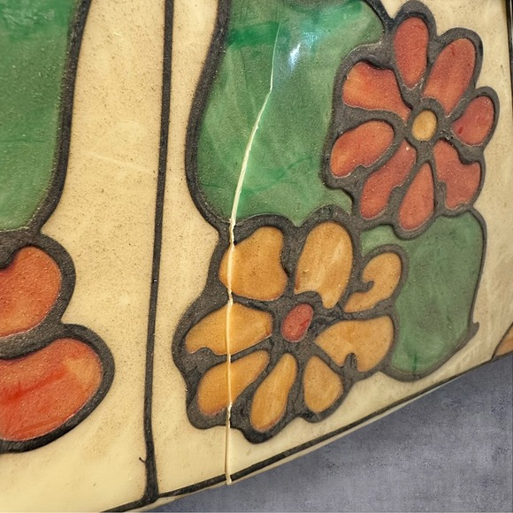 Vintage Coca-Cola Stained Glass Style Hanging Pendant Light Lamp — Needs Repair - Picture 5 of 11